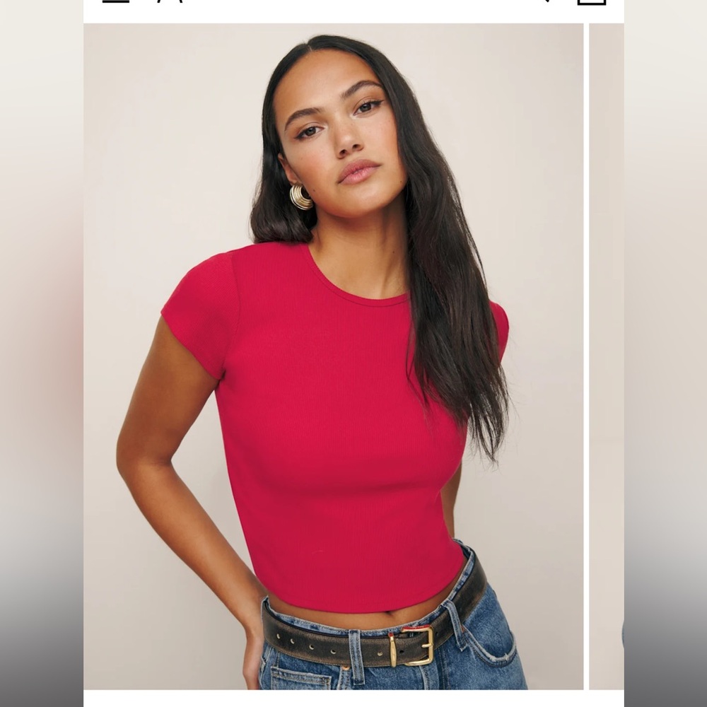 (3) Reformation Muse Tee Red, blue, black- Size S